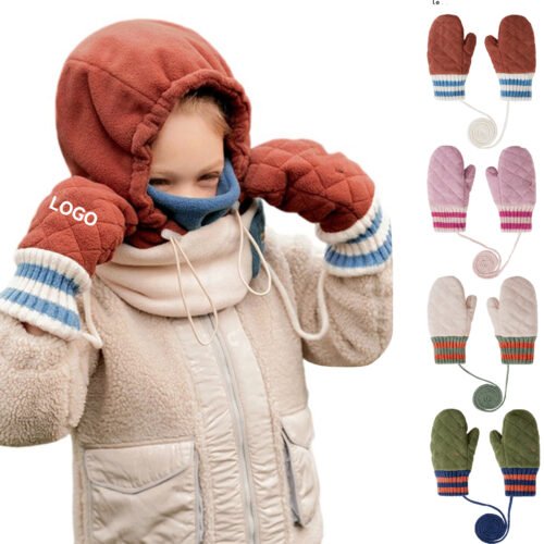 Kids Winter Balaclava with Scarf and Gloves