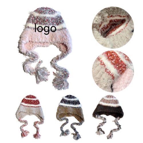 Fleece Winter Beanie with Tassels