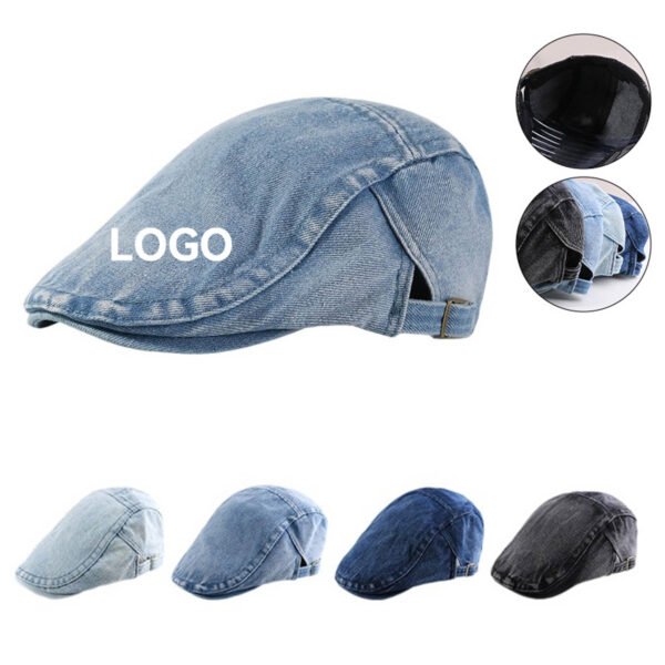 Vintage Denim Newsboy Cap