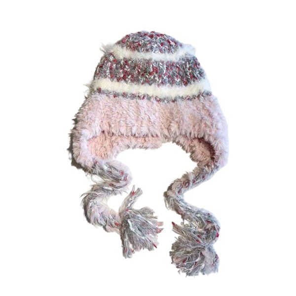 1 (6) Fleece Winter Beanie with Tassels