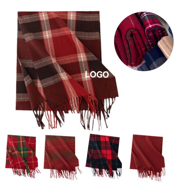 Plaid Faux Cashmere Scarf