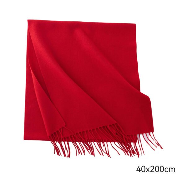 Faux Cashmere Wool Scarf with Fringe