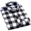 SKU_M605黑白 Men’s Buffalo Plaid Short-Sleeve Shirt