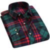SKU_M620绿色 Men’s Buffalo Plaid Short-Sleeve Shirt