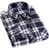 SKU_M621藏青 Men’s Buffalo Plaid Short-Sleeve Shirt