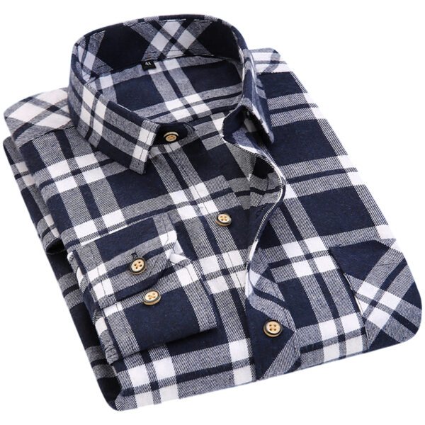 SKU_M621藏青 Men’s Buffalo Plaid Short-Sleeve Shirt