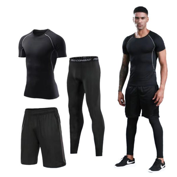 SKU_NZ9001三件套-短款 Men's 5-Piece Athletic Tracksuit Set