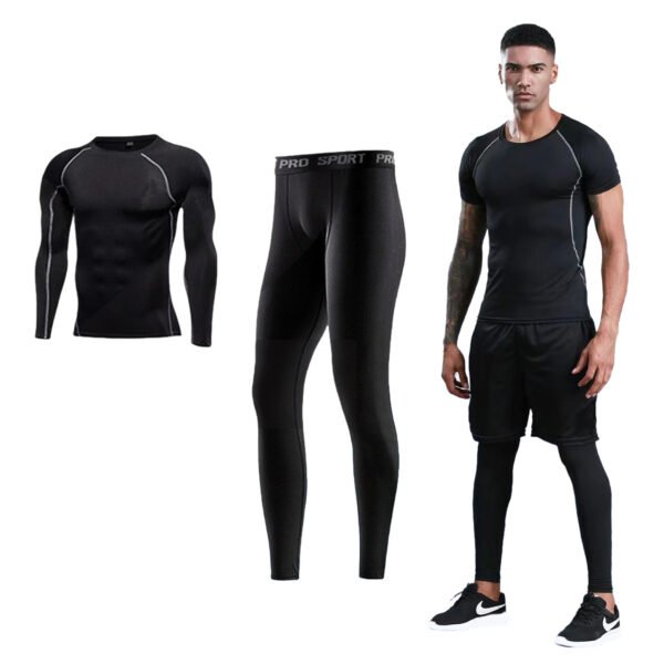 SKU_NZ9001两件套 Men's 5-Piece Athletic Tracksuit Set