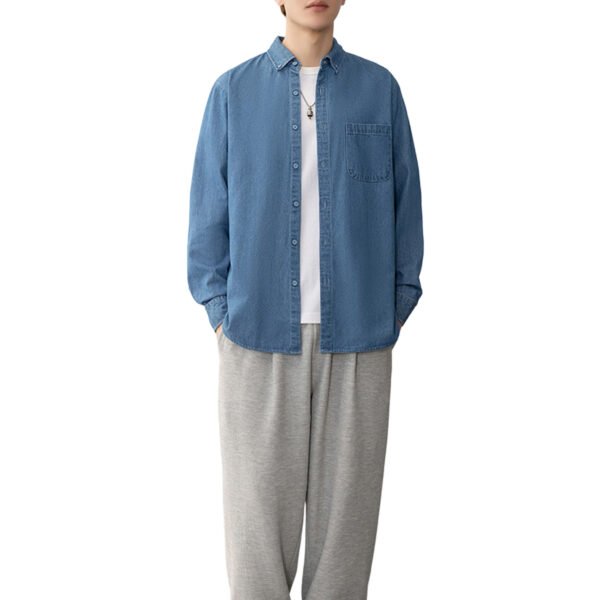 SKU_中蓝 Longsleeve Denim Shirt