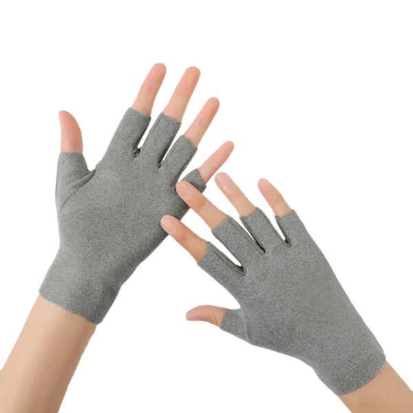 SKU_保暖灰色-半指 Winter Knit Fingerless Gloves