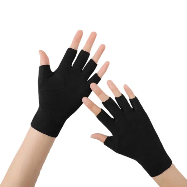 SKU_保暖黑色-半指 Winter Knit Fingerless Gloves