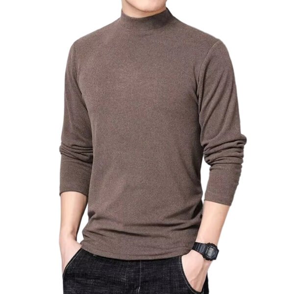 SKU_咖啡色 High Elastic Winter Thermal Base Shirt
