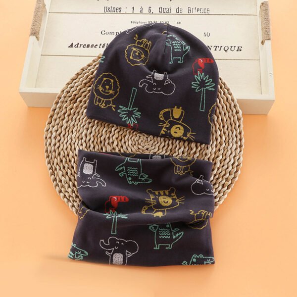 SKU_套装 灰蓝狮子树 Children’s Fleece Hat and Scarf Set
