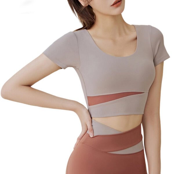 SKU_奶茶灰短袖 Slim Fit Activewear Set