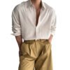 SKU_杏色 Men's casual shirts