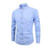 SKU_款1浅蓝格 Men’s Long-Sleeve Shirt – Wrinkle-Free