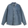 SKU_水洗蓝 Men’s Cotton Denim Shirt – Long Sleeve