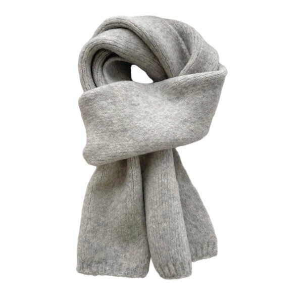 SKU_法式小围巾-浅灰色 Korean-Style Winter Knit Scarf