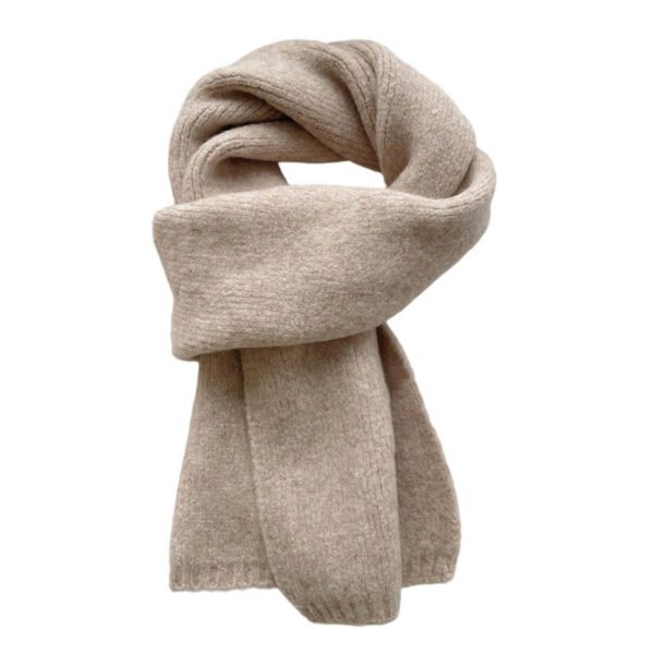 SKU_法式小围巾-米色 Korean-Style Winter Knit Scarf