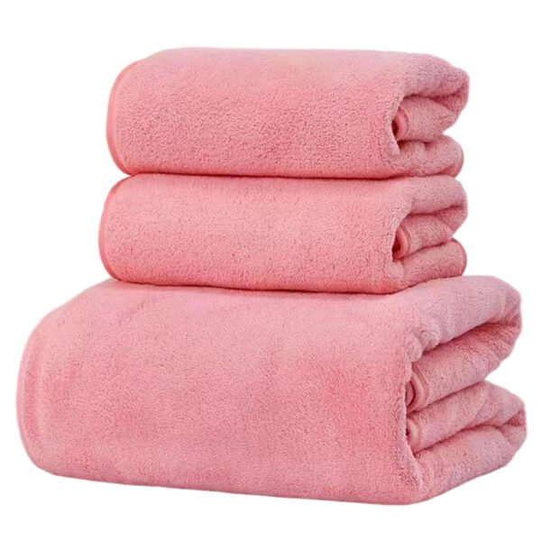SKU_珊瑚粉 Soft Absorbent Bath Towel Set