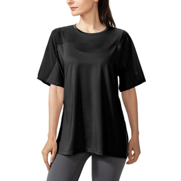 SKU_黑色 Women’s Cotton Blend Short Sleeve Tee