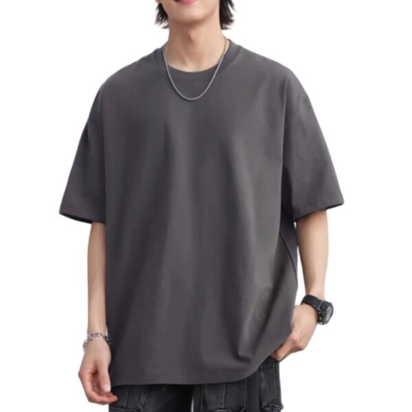 SKU图_深灰色 Men’s Cotton Short Sleeve T-Shirt