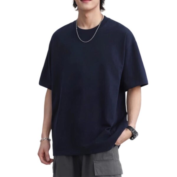 SKU图_藏蓝色 Men’s Cotton Short Sleeve T-Shirt