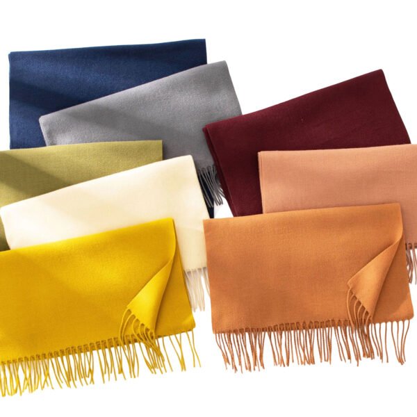 Faux Cashmere Wool Scarf with Fringe